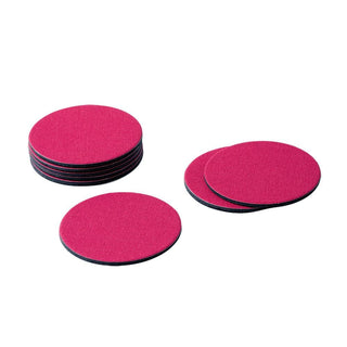 Classic Canvas Fuchsia Coaster Round 8-In Felt/Canvas