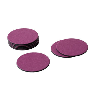 Classic Canvas Aubergine Coaster Round 8-In Felt/Canvas