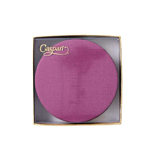 Classic Canvas Aubergine Coaster Round 8-In Felt/Canvas