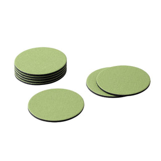 Classic Canvas Moss Green Coaster Round 8-In Felt/Canvas