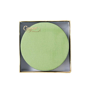 Classic Canvas Moss Green Coaster Round 8-In Felt/Canvas