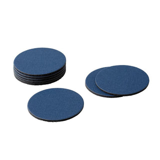 Classic Canvas Navy Coaster Round 8-In Felt/Canvas