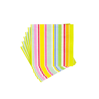 Cabana Stripe Bright  Napkin Box Cocktail - 40 per box