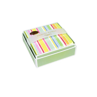 Cabana Stripe Bright  Napkin Box Cocktail - 40 per box