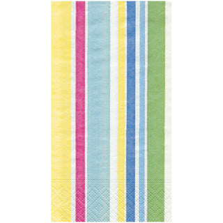 Cabana Stripe Bright Guest Towel Napkins - 15 Per Package