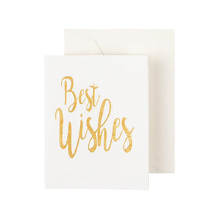 Best Wishes Script-Gold Foil Enclosures 4 Pk Gallery-Foil