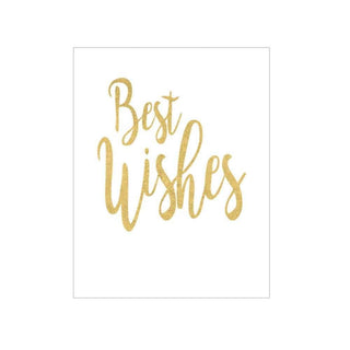 Best Wishes Script-Gold Foil Enclosures 4 Pk Gallery-Foil