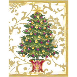 Gilded Tree Foil Enclosure Cards & Envelopes - 4 Mini Cards & 4 Envelopes