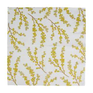 Berry Branches White/Gold Napkin Cocktail