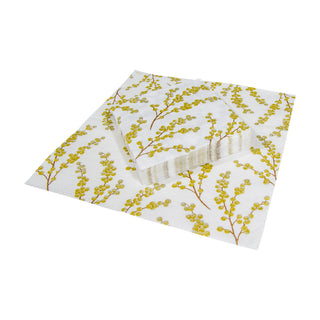 Berry Branches White/Gold Napkin Cocktail