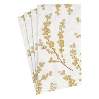 Berry Branches White/Gold Guest Towel