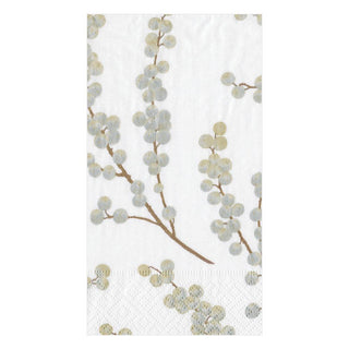 Berry Branches White/Silver Guest Towel
