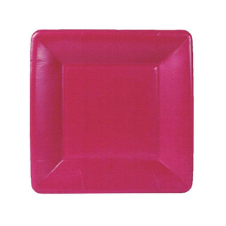 Grosgrain Border Rose  Sq Salad/Dessert Plates Square