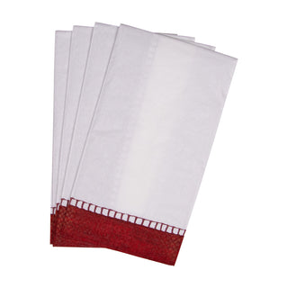 Linen Red Guest Towel