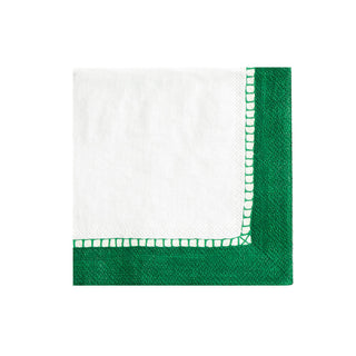 Linen Border Emerald Napkin Cocktail