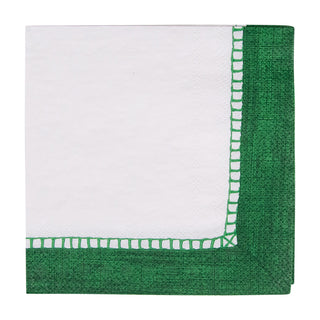 Linen Border Emerald Napkin Cocktail