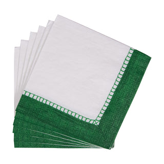 Linen Border Emerald Napkin Cocktail