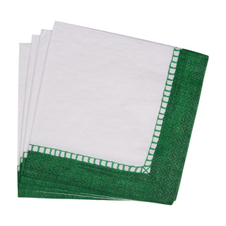 Linen Border Emerald Napkin Cocktail