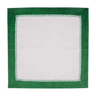 Linen Border Emerald Napkin Cocktail