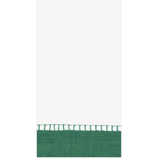 Linen Border Emerald Guest Towel