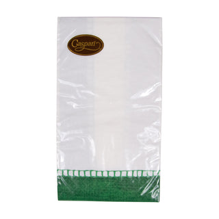 Linen Border Emerald Guest Towel