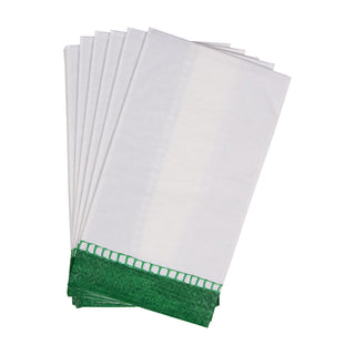 Linen Border Emerald Guest Towel