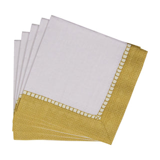 Linen Border Gold Napkin Cocktail