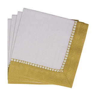 Linen Border Gold Napkin Cocktail