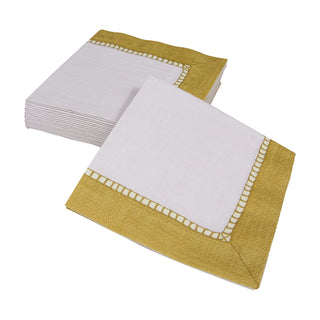 Linen Border Gold Napkin Cocktail