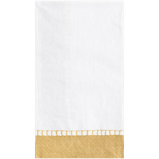 Linen Border Gold Guest Towel