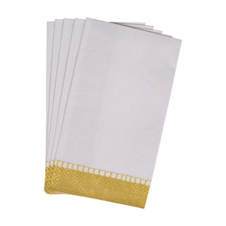 Linen Border Gold Guest Towel
