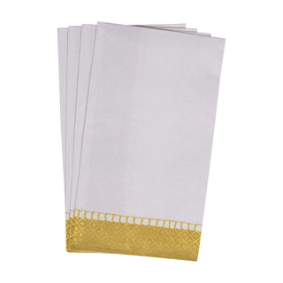 Linen Border Gold Guest Towel