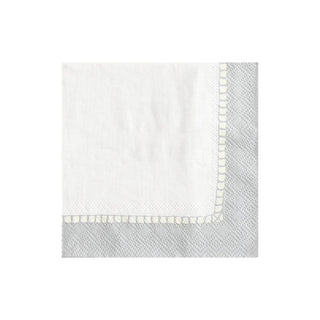 Linen Border Silver Napkin Cocktail