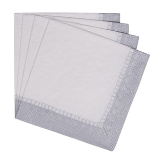 Linen Border Silver Napkin Cocktail