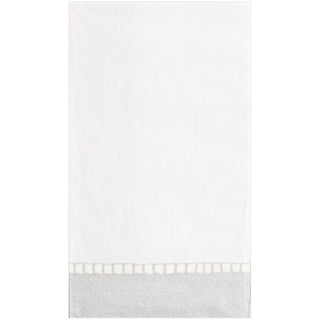 Linen Border Silver Guest Towel