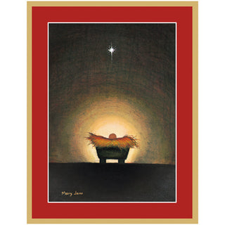 Star and Creche Classic Christmas Cards - Includes 5 Cards & Envelopes