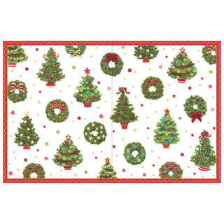 Tiny Trees And Wreaths Classic Christmas Cards - includes 5 cards & envelopes