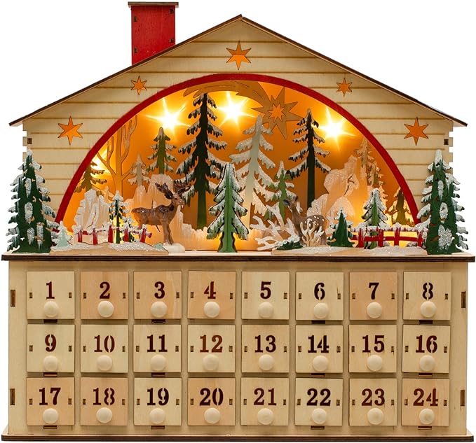 Forest Scene Wooden Advent Calendar – Caspari Europe Forest Scene Wooden Advent Calendar – Caspari Europe