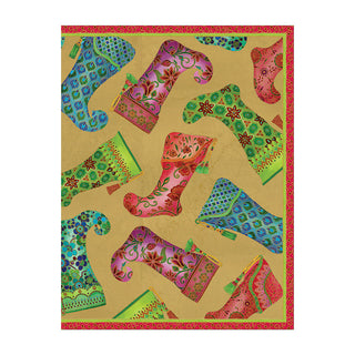 Jeweled Stockings Blank Classic Christmas Cards - Includes 5 Cards & Envelopes