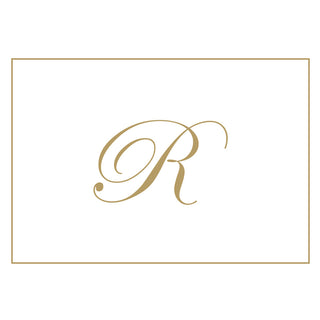 Gold Embossed Initial Note Initial Notes 8 In Embossed