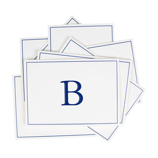 Navy Embossed Initial Note Initial Notes 8 In Embossed