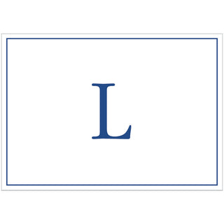 Navy Embossed Initial Note Initial Notes 8 In Embossed