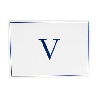 Navy Embossed Initial Note Initial Notes 8 In Embossed