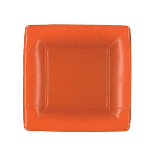 Grosgrain Deep Orange  Sq Salad/Dessert Plates Square