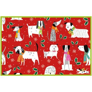 Christmas Canines Blank Classic Christmas Cards - Includes 5 Cards & Envelopes