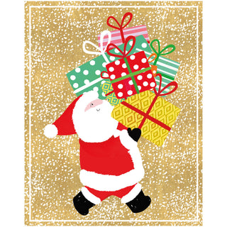 Smiling Santa and Gifts Petite Christmas Cards - Includes 5 Cards & Envelopes