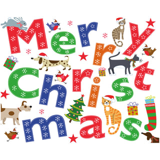 Merry Christmas Animals Petite Christmas Cards - Includes 5 Cards & Envelopes