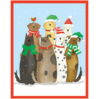 Dogs In Snow Petite Christmas Cards - Includes 5 Cards & Envelopes