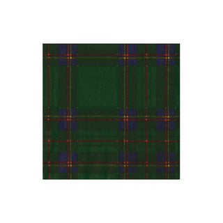 Royal Plaid Green Cocktail Napkin - package of 20