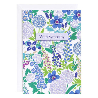 Blue Blossoms Sympathy Greeting Card - 1 card with envelope